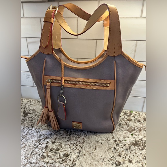 Dooney & Bourke Handbags - Dooney & Bourke Gray and Tan Shoulder Bag
